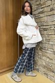 Finnick Luxury Faux Fur Waterfall Jacket French Ivory /50 =